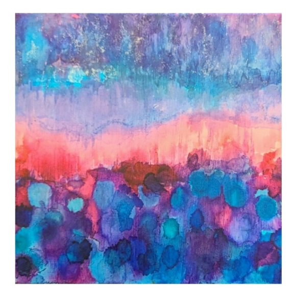 Other - Blue and Pink Abstract Design Canvas Picture
